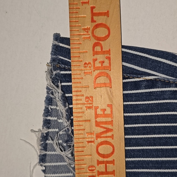 Judy Blue Blue & White Striped Super Flare Raw Hem Jeans Womens Size 16W - Picture 16 of 16